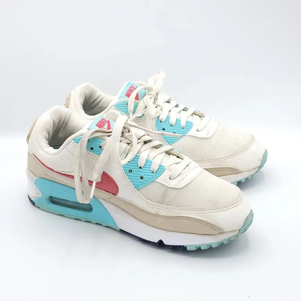 Nike Air Max 90 Sail Gypsy Pink Copa white blue DQ4699-100 women's size 8